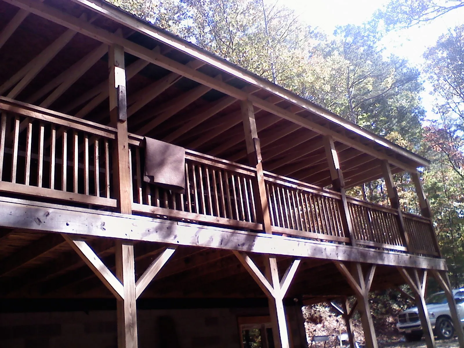Timber framing under a new elevated porch and deck — Roof Leak Repair in Woodruff by Roofing Brothers